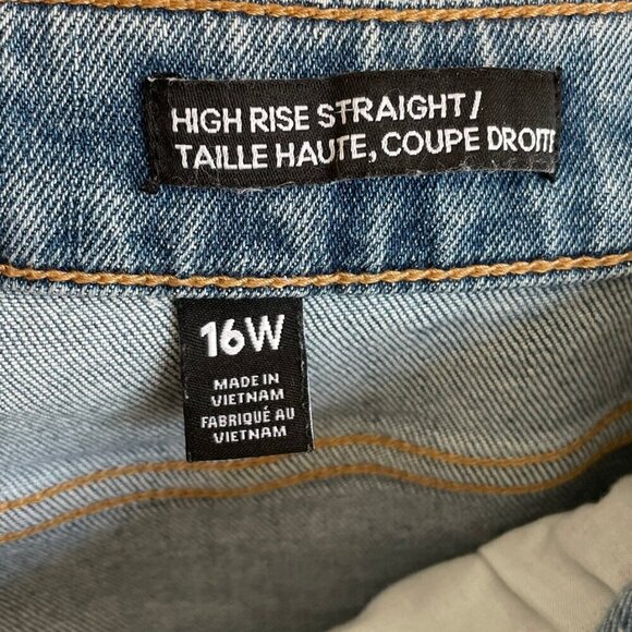 Joe Fresh + High Rise Straight Leg Medium Wash Jeans Denim Womens 16, 28' Inseam - Picture 8 of 16
